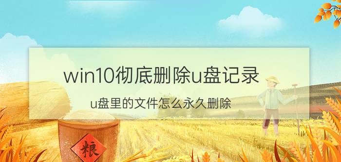 win10彻底删除u盘记录 u盘里的文件怎么永久删除？